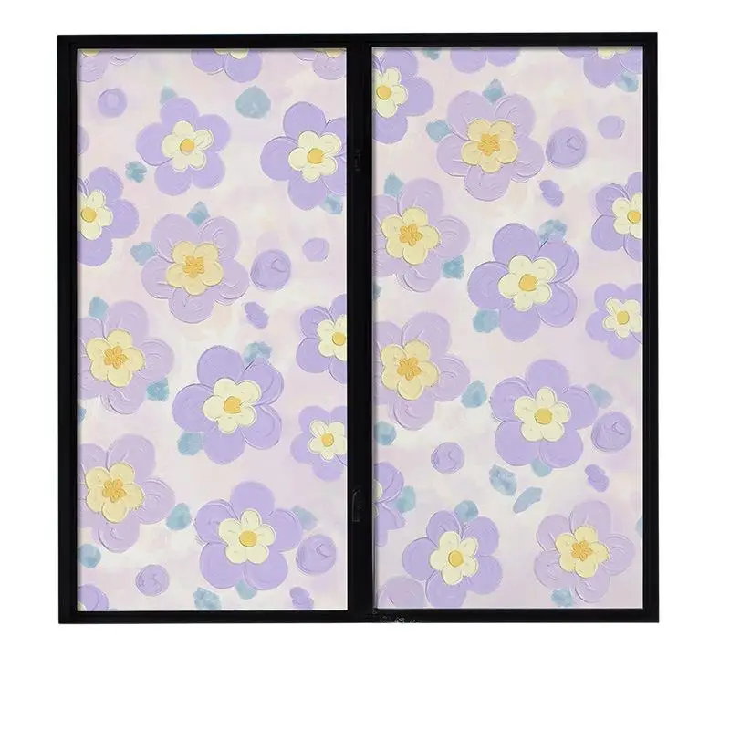 3D-geprägte Blumen-Fensterfolie zur Sichtschutz, statisch haftend, UV-blockierend, 1 Rolle 60*100cm für Badezimmer-Glastüren – Detail 5