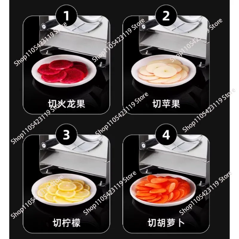 Suitable forCommercial Electric & Manual Vegetable Slicer – Automatic Potato/Fruit Cutter for Lemon/Carrot/Cabbage, Stainless St