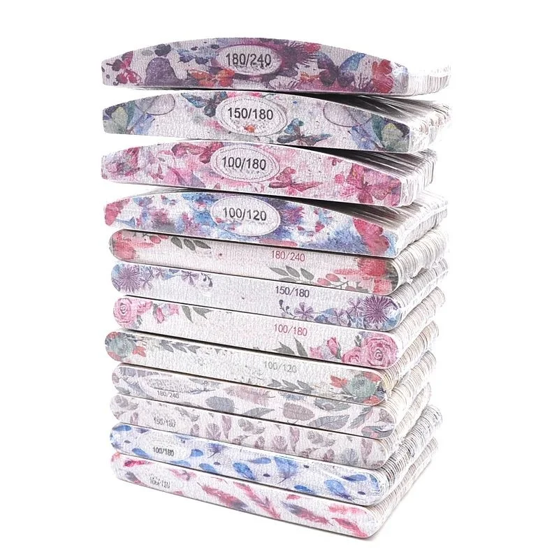 

50Pcs Thick Wood Nail File Multi Grit Wooden Nails File Manicure Buffing Straight lime a ongle Nail Tools 100/120/150/180/240