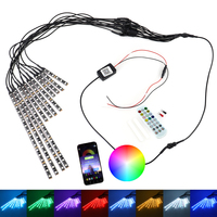 Motorcycle Led Light Strips Wireless RF Remote Control Waterproof RGB Multi-Color Atmosphere Light for Motorcycle Automobile ATV