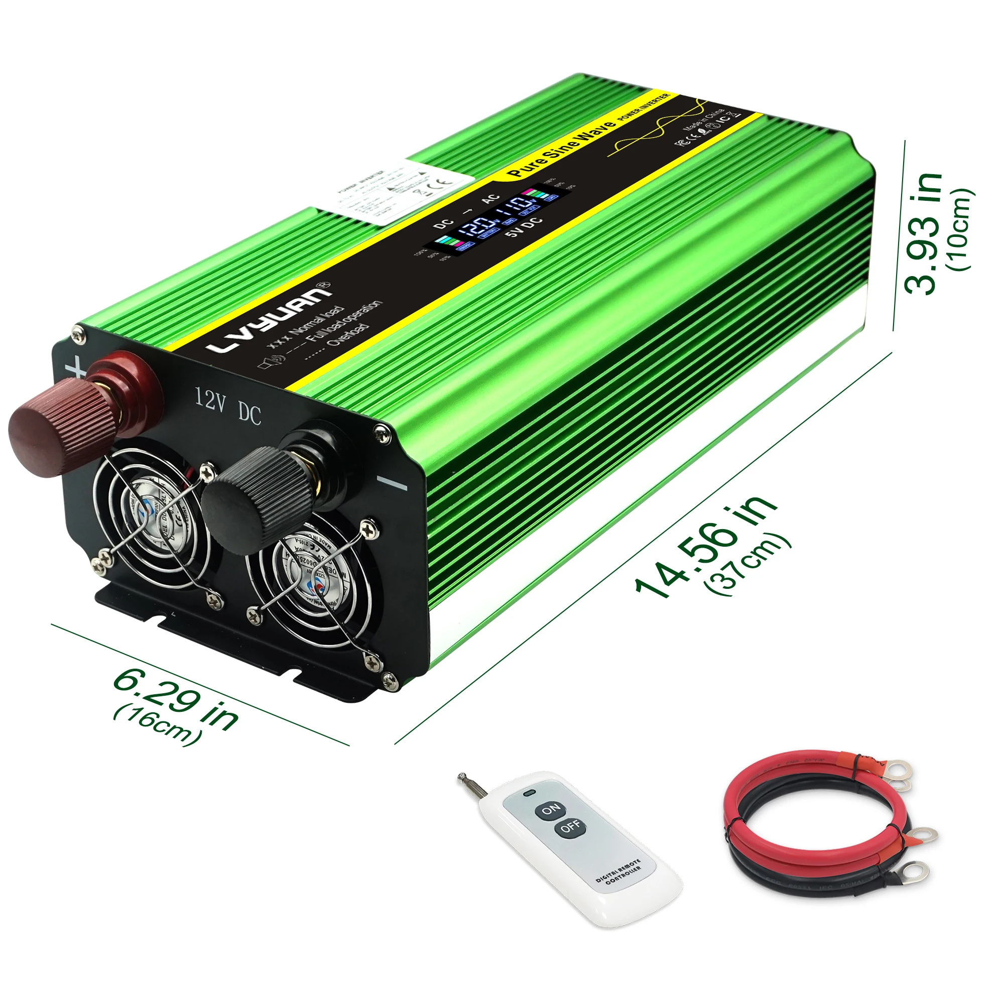 12V 24V TO110V AC Pure Sine Power Inverter 4000W 6000W 8000W Power 60HZ Converter Car Accessories Solar With LCD And US Socket