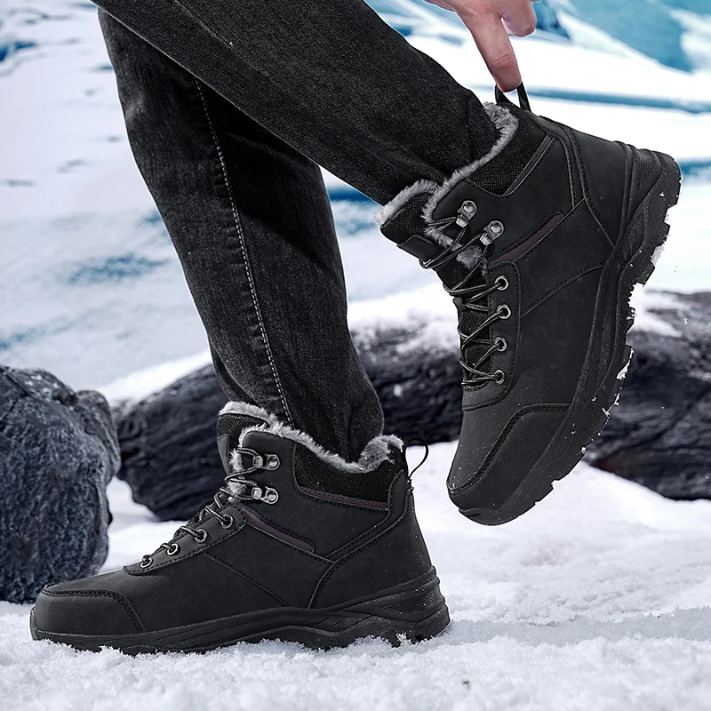 

Men's Winter Snow Boots Warm Plush Casual Hiking Shoes Mountain Boots Keep Warm Casual Men's Footwear