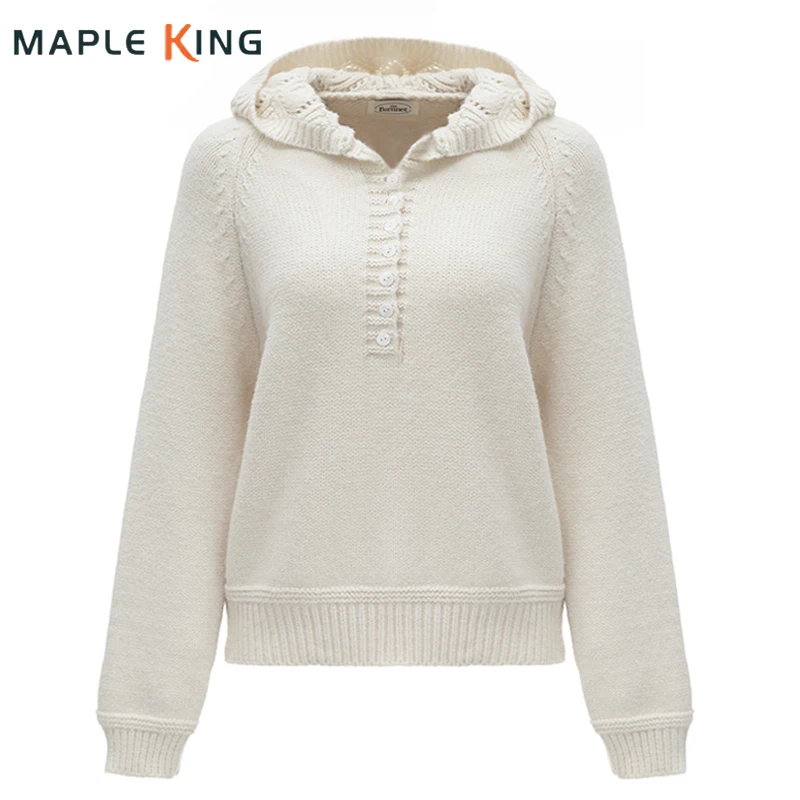 

Jersey Mujer Vintage Hooded Sweater Coats Luxury Tops for Woman 2026 Rabbit Velvet Warm Clothes Teenagerspulls Femmes Sweaters