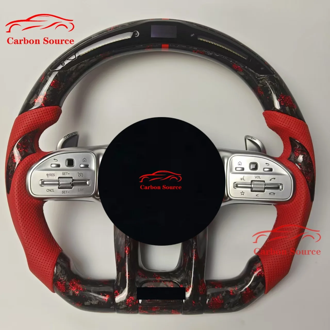 

Custom Carbon Leather Steering Wheel for Mercedes Benz AMG Models W204 W205 W206 W207 W212 W213 X253 W217 W221 W222 GLE W166