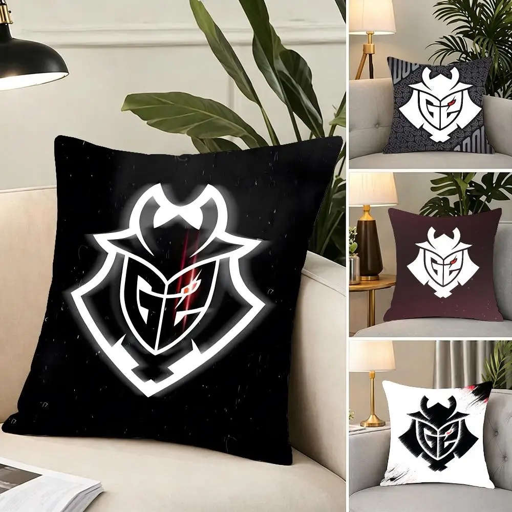Esports Team G2 Esports Cushion Cover Portable floor cushion for travel Yoga Minimalist text 2way tricot