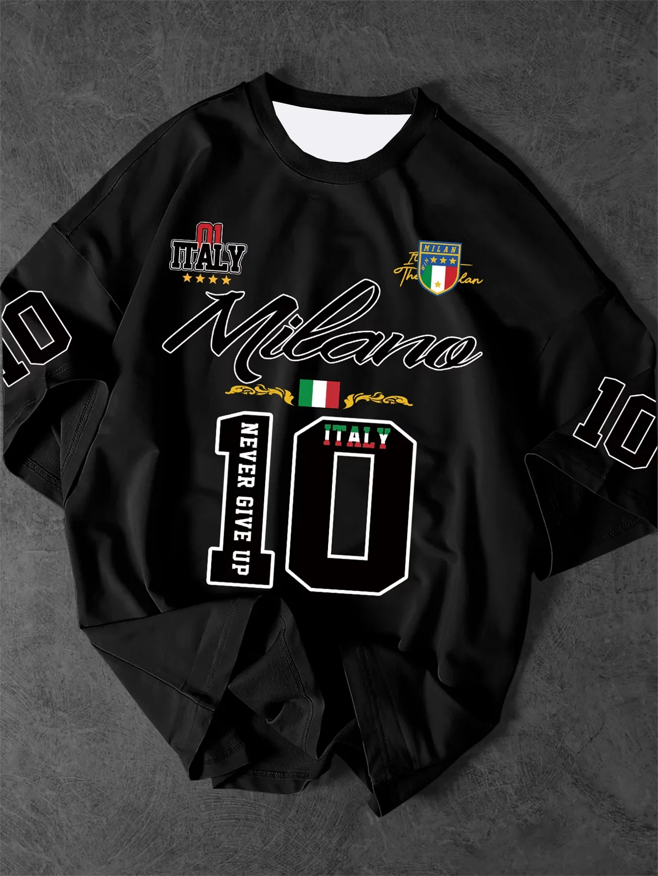 T-shirt sportiva estiva da uomo e donna con stampa Italia Milano, maglia sportiva a maniche corte, t-shirt grafica taglie forti