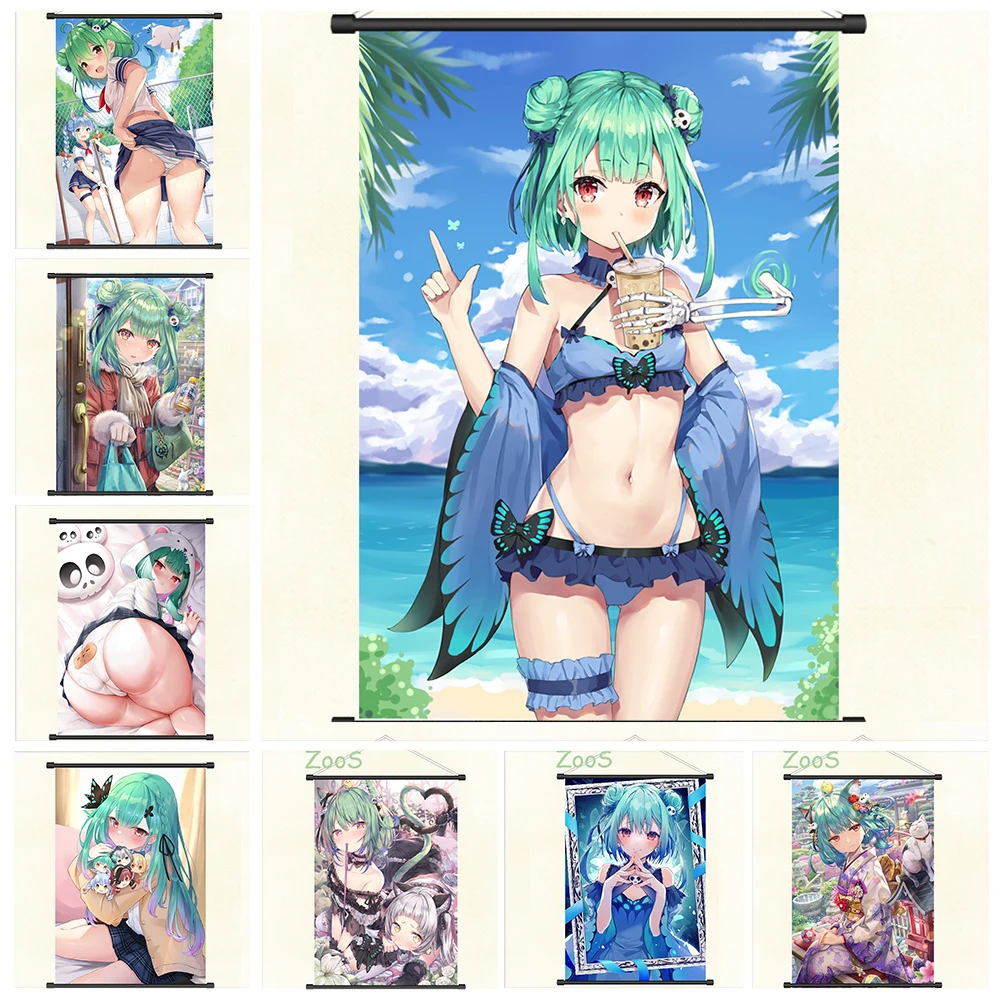 Uruha Rushia VTuber Decoration Picture Mural Anime Scroll Painting Cartoon Comics Poster Canvas Wallpaper Prints Gift