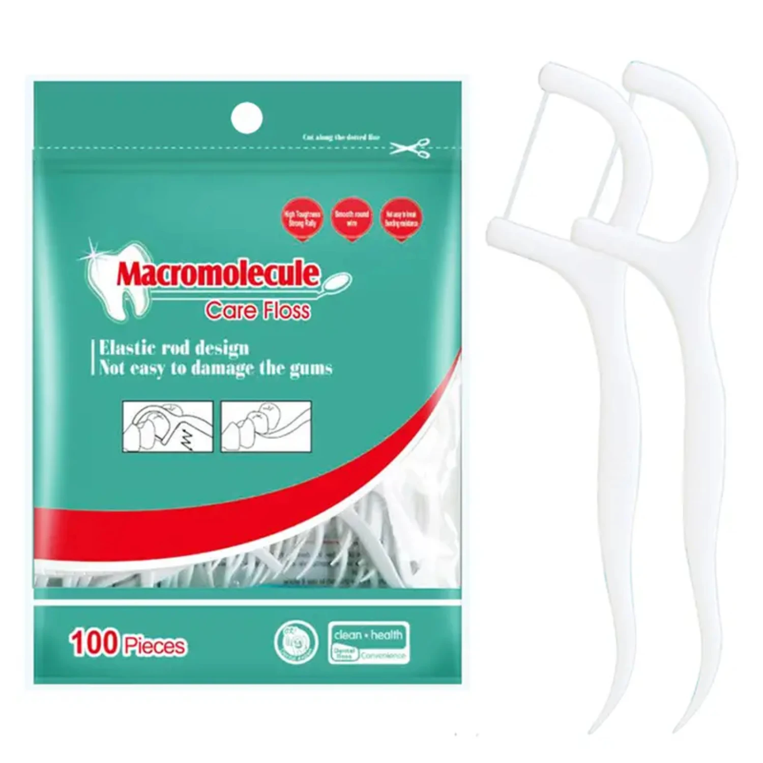 

Гигиенические полные чистые одноразовые зубные нити, 100 шт. для ухода за полостью рта, удобные зубочистки и зубочистки 2 в 1, легко