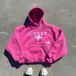 Y2k Hoodie Women Foam Printing Letter Pullover Oversized Pink Sweatshirt Grunge Harajuku Jacket Streetwear Winter Clothes Women