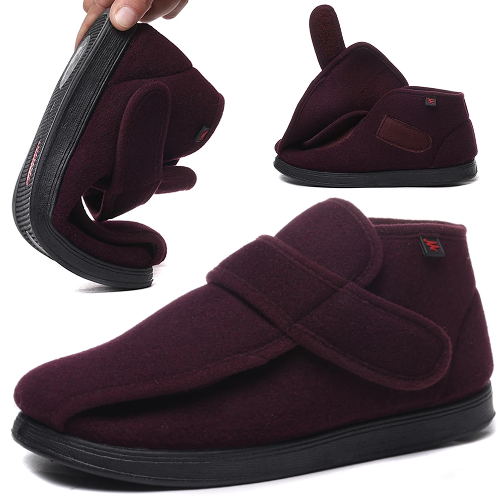

Extra Wide Diabetic Shoes with Adjustable Closure Slip-On Orthopedic Shoes Thermal Hook and Loop Sneakers Non-Slip for Men Women