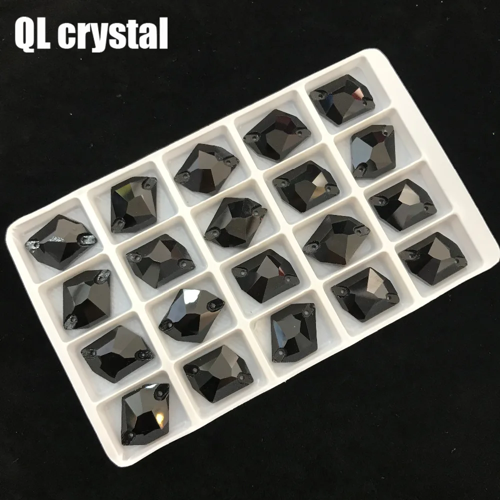 ALL Size Black  Special-shaped Sew on strass Crystal Rhinestone Flatback for wedding Dress DIY clothes shoes bags accessories