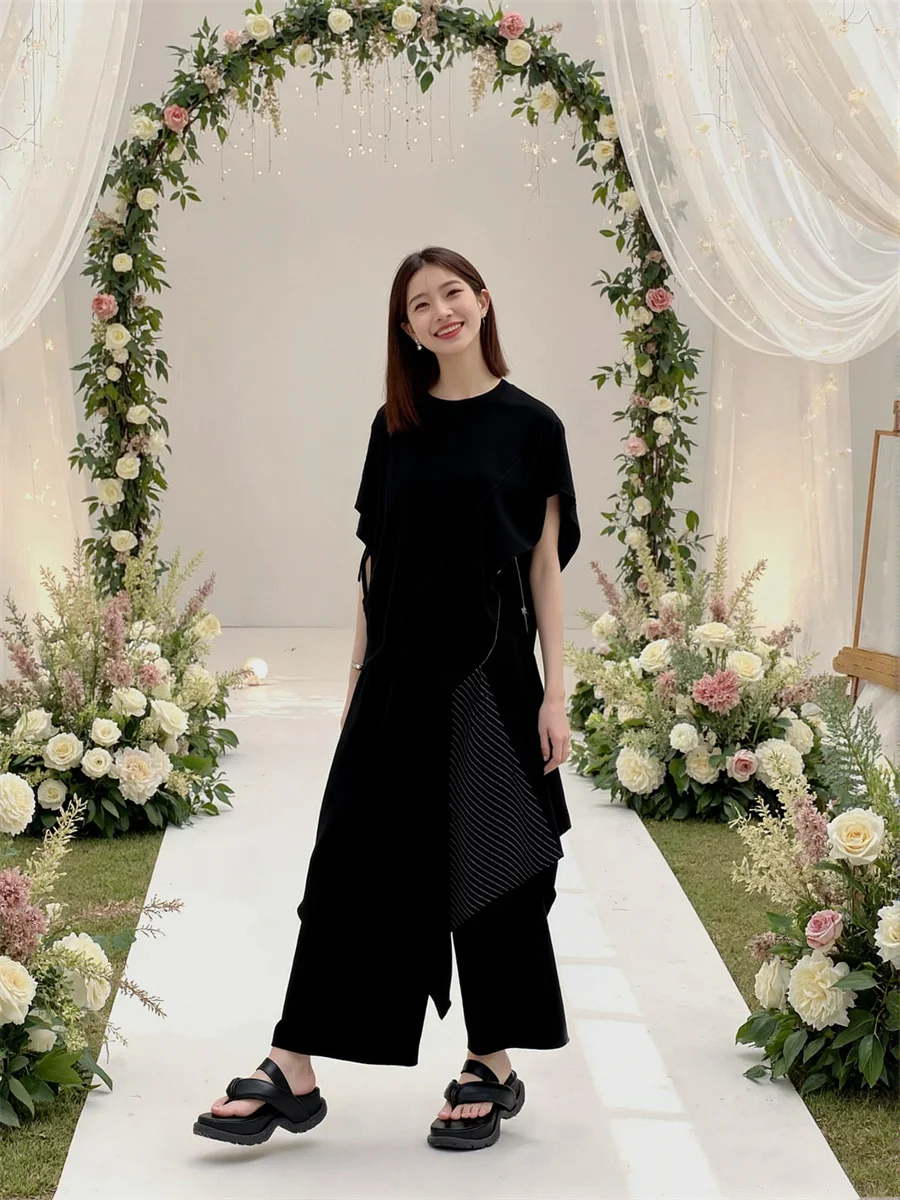 Szerokie spodnie damskie wysokiej jakości, eleganckie spodnie biznesowe do pracy, z wysokim stanem, dopasowane, idealne do biura i na dojazdy.