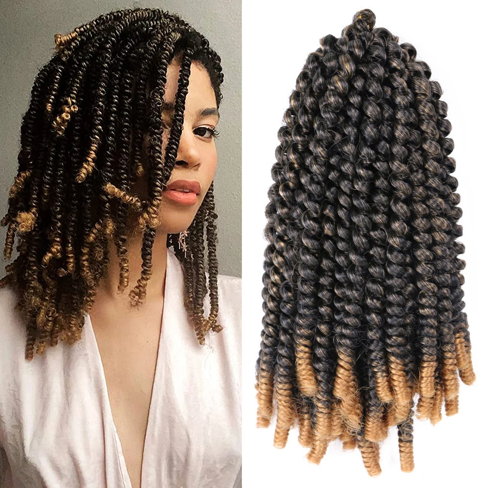 

Fluffy Spring Twist Croceht Hair Short Bomb Twist Braids For Butterfly Locs Synthetic Fiber Braiding Hair Extension