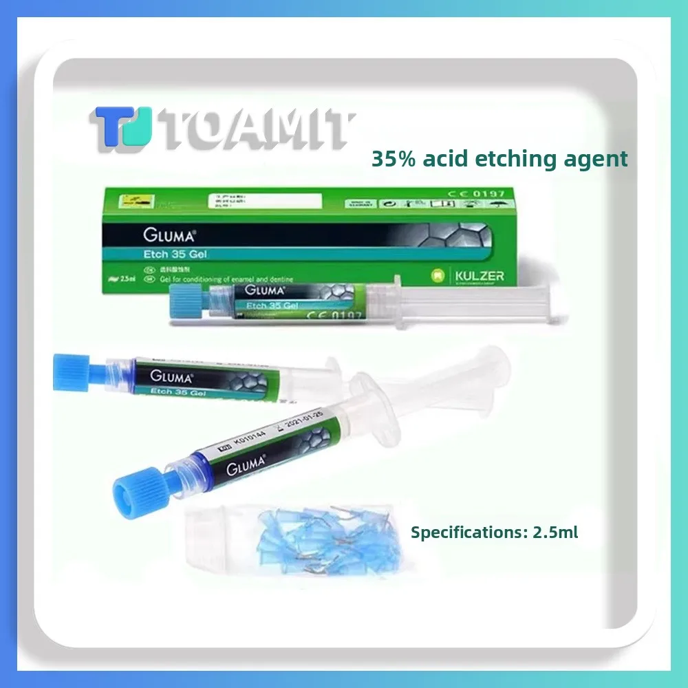 

2.5ml Gluma Etch 35 Gel Dental Materials Oral Acid Etchant Phosphoric Teeth Etching Cleaning Adhesive +25pcs Tips Agent Bonding