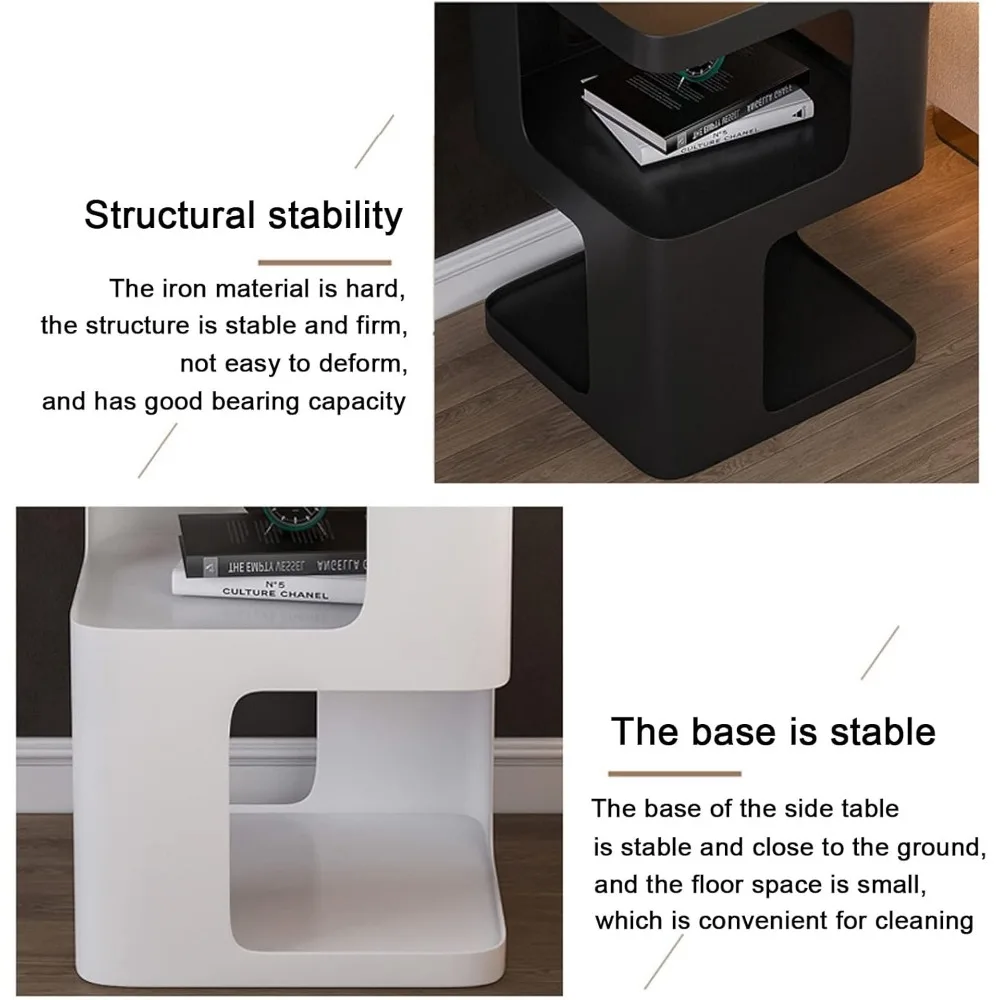 Zeitgenössischer schwarzer Nachttisch: Schlanker und minimalistischer Nachttisch für Schlafzimmer