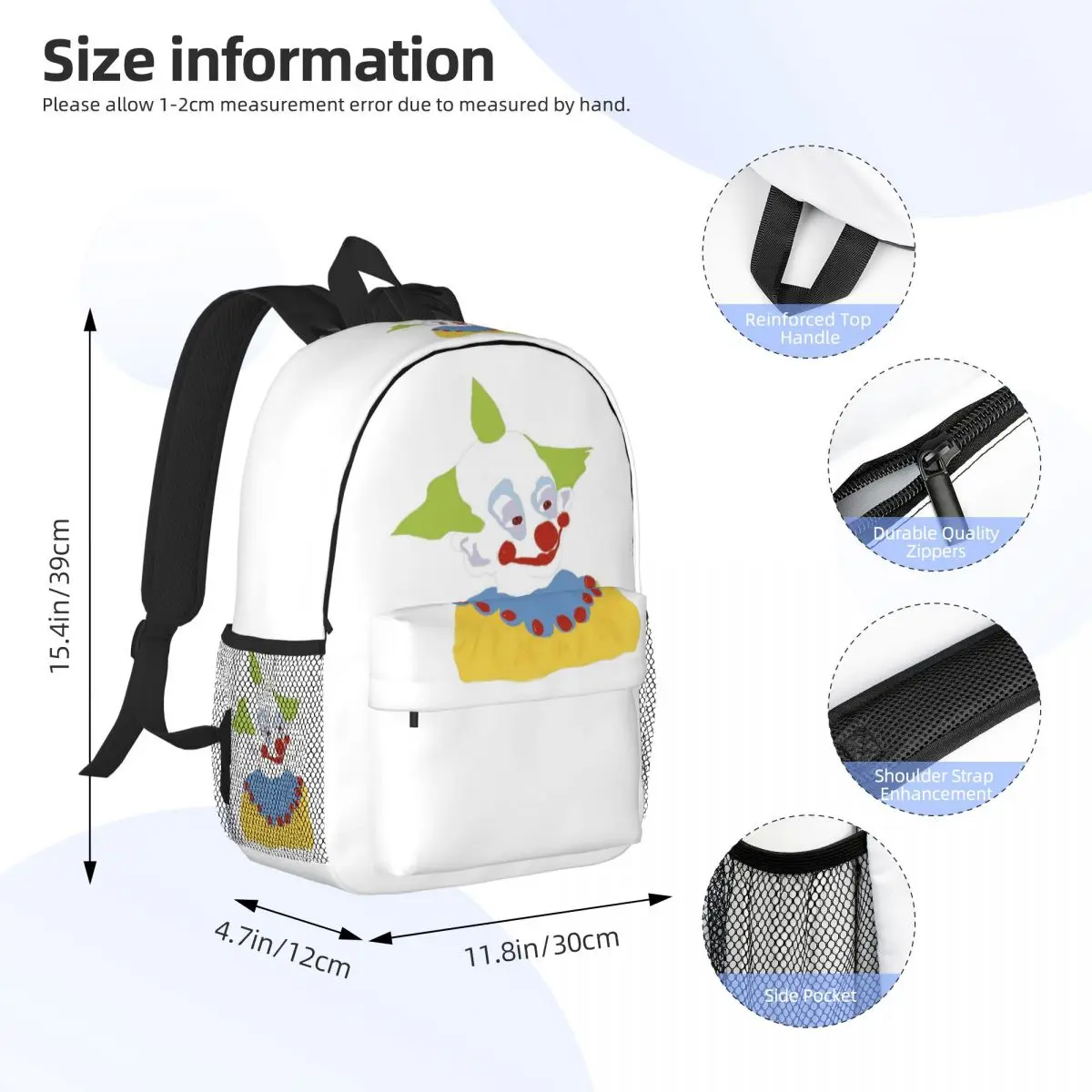 Killer Klowns From Outer Space Backpack Student BookBag Children School Bag Laptop Shoulder Bags for Men Women