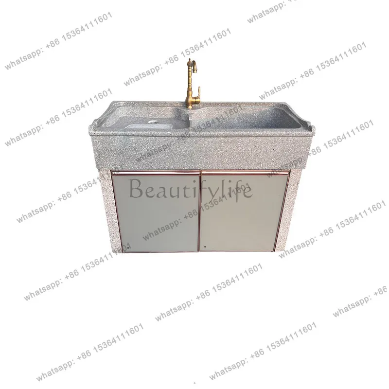 Outdoor stone laundry sink Stone integrated laundry cabinet with washboard Outdoor marble