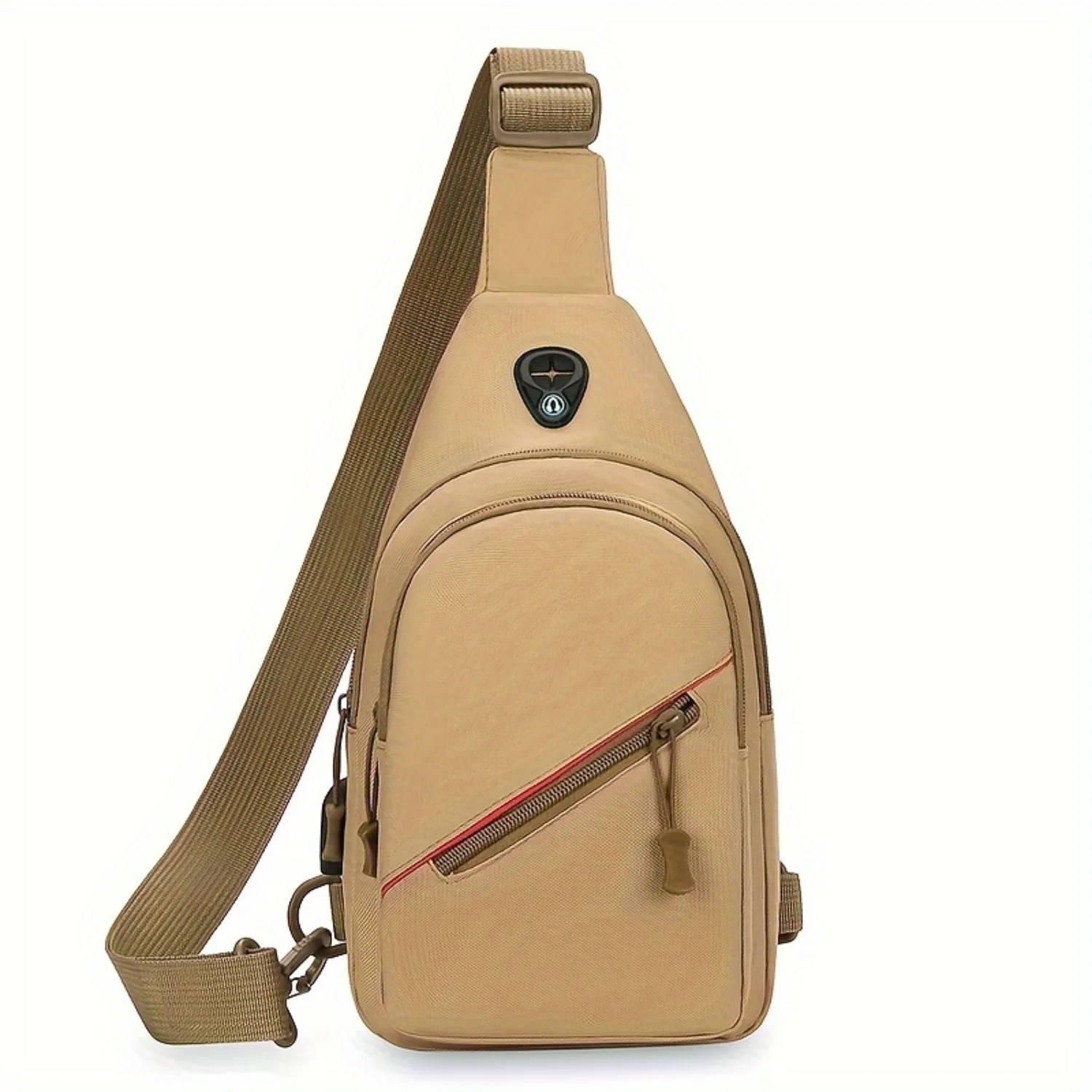 1pc Men's Casual Chest Bag, Outdoor Sports Shoulder Messenger Bag, Multifunctional Chest Pack With Water Bottle Pouch