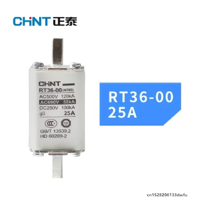 CHINT Fuse Core RT36-00 NT00 20A 25A 32A 40A 50A 63A 80A 100A 125A 160A 200A 250A 300A NT1 NT2 NT3 Ceramic Resistor Fuse Base