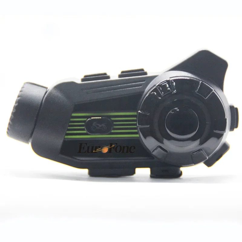 Bluetooth Headset With 2K Video Camera Support 2 Riders Intercom Motorcycle 2000mAh Battery Capacity