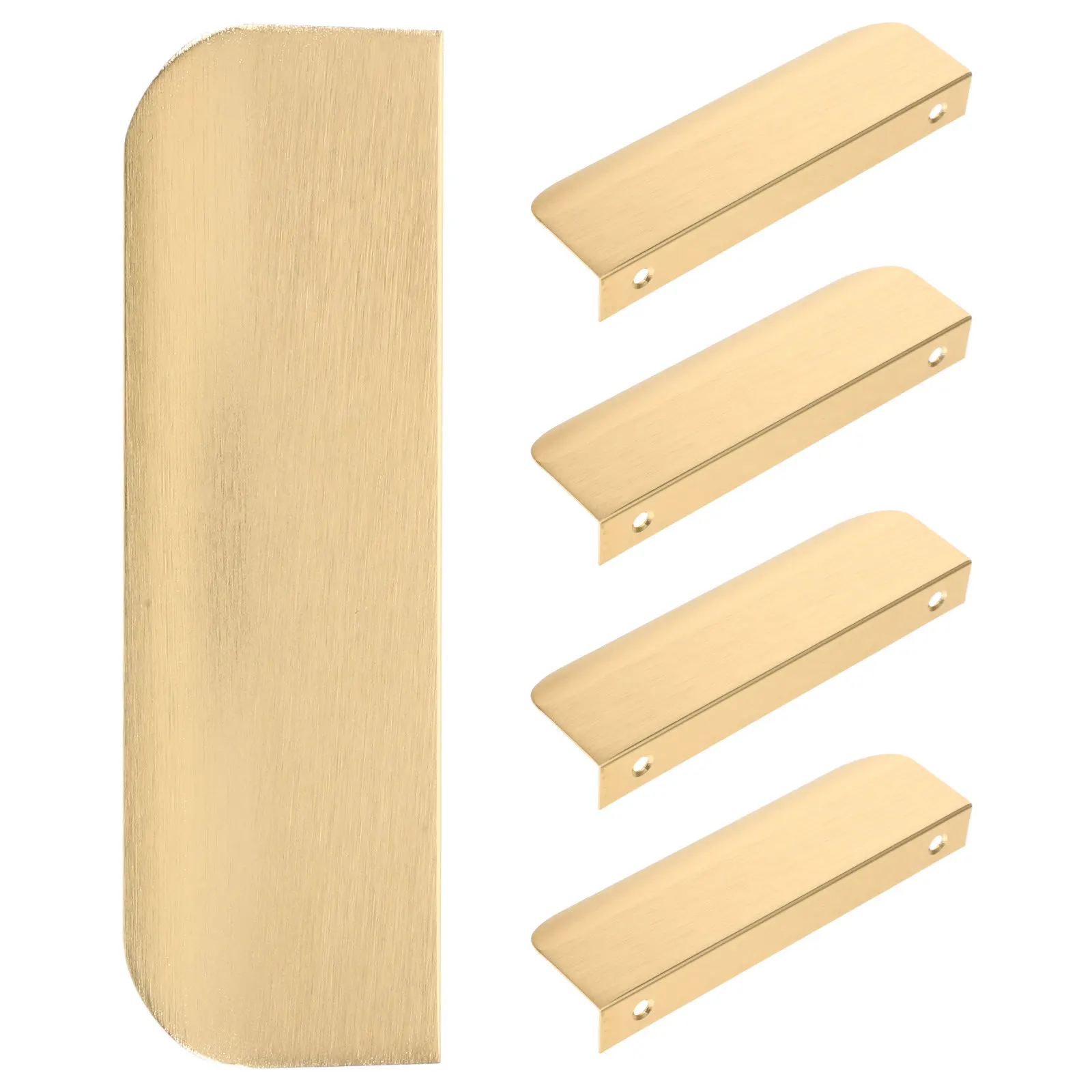 

5Pcs Nordic Style Cabinet Handles Pulls No Drill Hidden Mounting for Kitchen Drawers Wardrobes Modern Minimalist Edge