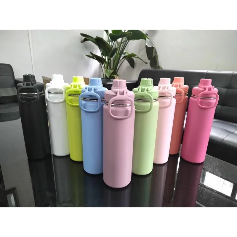 24oz/750ML Stainless Steel Thermos Cup Water Bottle Insulated Tumbler Portable Car Vacuum Flasks Outdoor Travel Drinkware Kettle