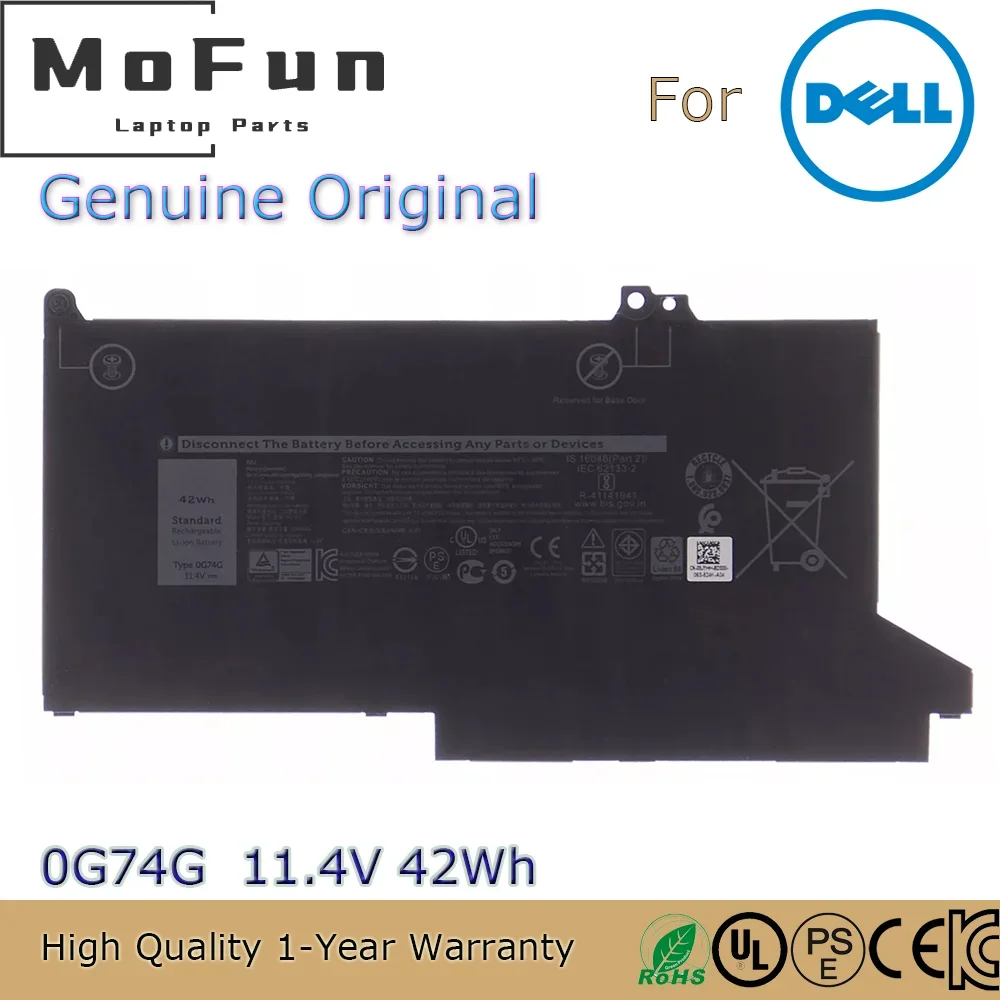 

Original 0G74G 11.4V 42Wh Notebook Battery for Dell Latitude Latitude 7280 7290 7380 7390 7480 7490 31CP5/57/79