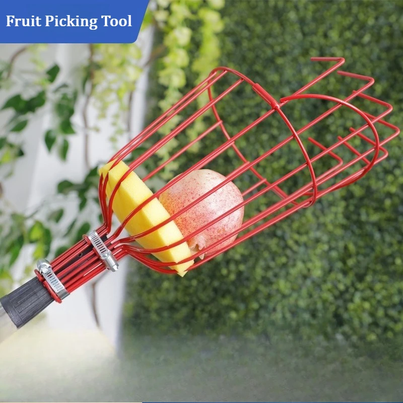 Telescopic Fruit Picker Adjustable Long Handle Fruit Picker Tool Garden Fruit Catcher for Picking Apple Mango Pear