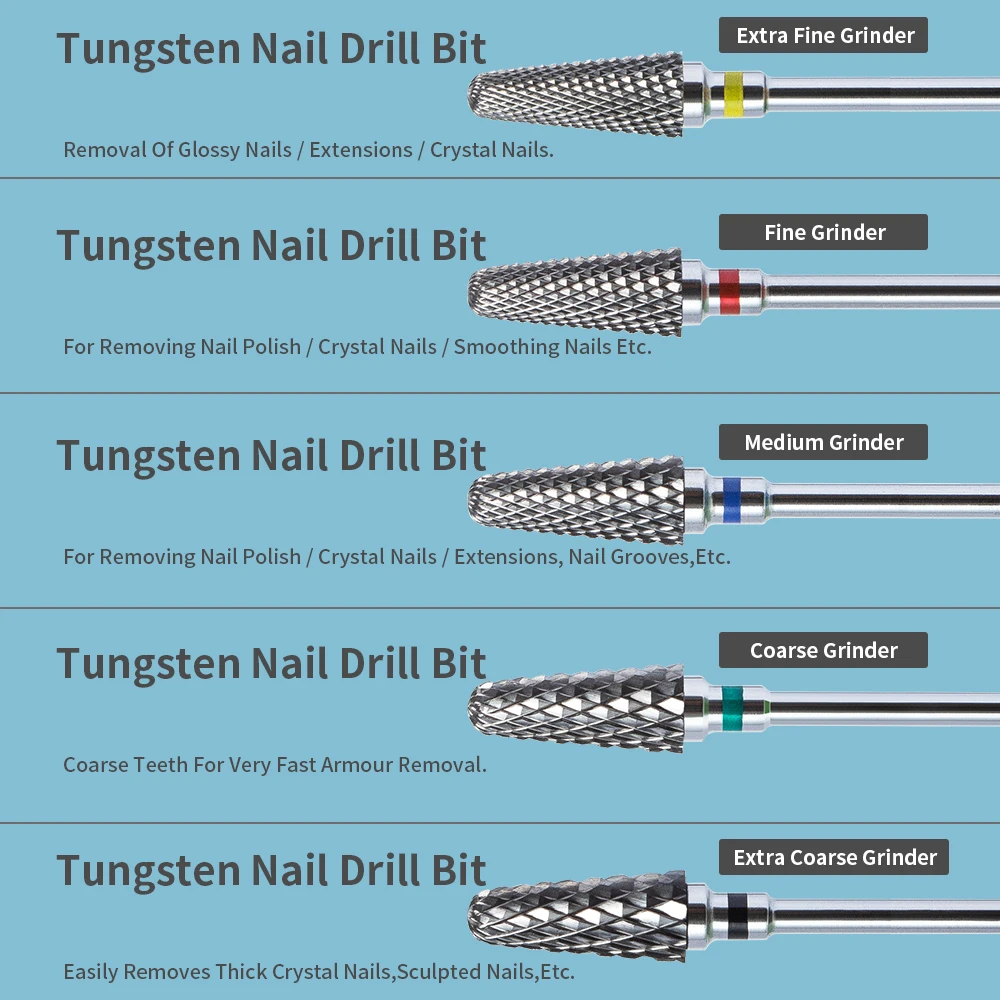 1pc ceramiczne wiertła do paznokci wolframowych wiertła do Manicure do maszyny elektrycznej frez Burr Pedicure żel polski usuń narzędzia