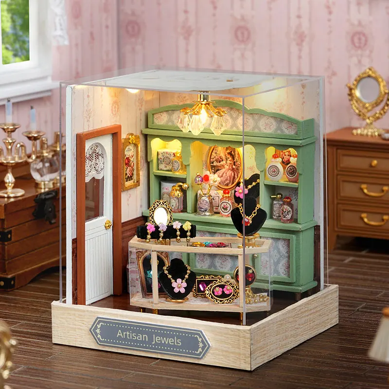 Miniatur-Puppenhaus-Spielzeugset, 3D-Puzzle, zum Selberbauen, handgefertigtes Modell, Zimmer, Schlafzimmer, Heimdekoration, Puppenhäuser, Spielzeug für Geburtstagsgeschenke. – Detail 1