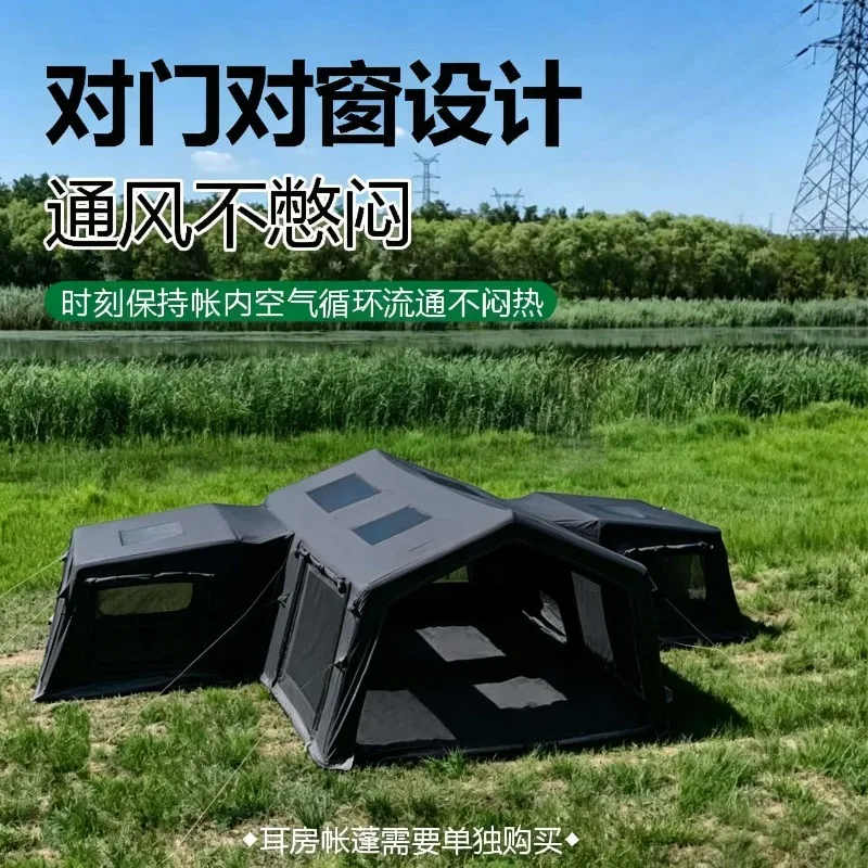 Portable Inflatable Camping Tent TC Cotton Fabric Breathable Rainproof Tent for Outdoor Use