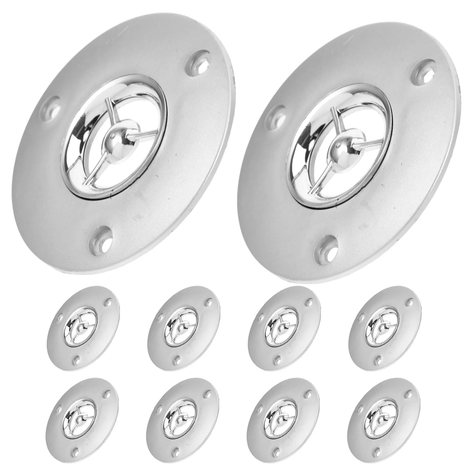 

10Pcs Round Tweeter Cover 73mm Electroplated Silver Gray Speaker Scrim High-Frequency Speaker Protective Cover Car Audio Shield