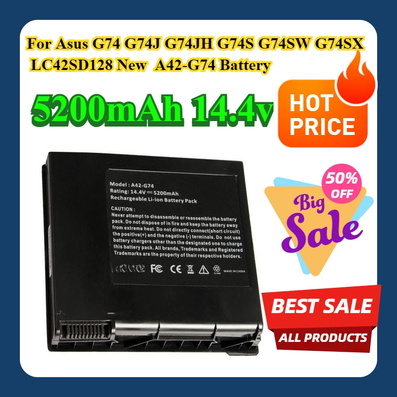

For Asus G74 G74J G74JH G74S G74SW G74SX LC42SD128 New 5200mAh A42-G74 Battery