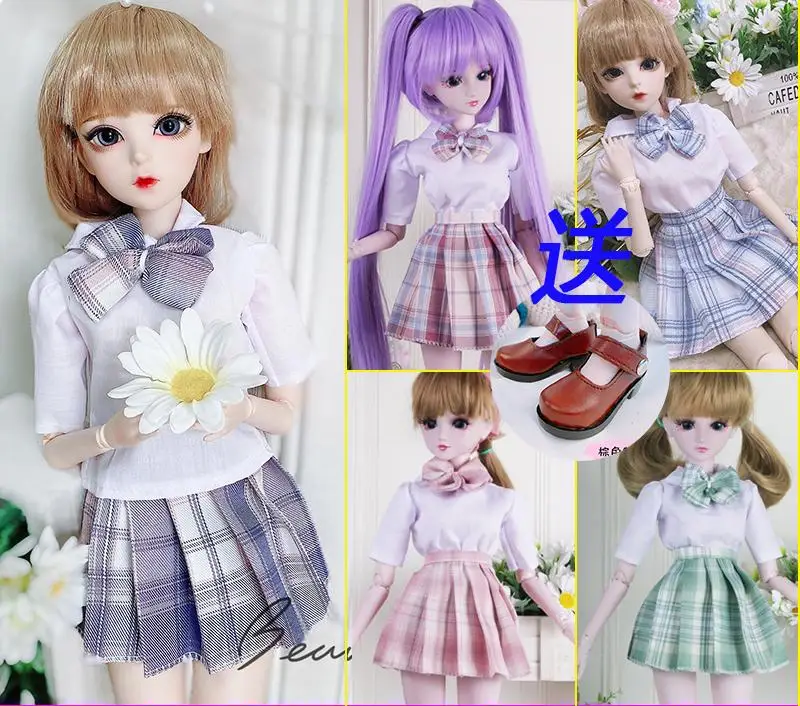 Roupas fofas para Boneca BJD, Brinquedos Kawaii, Uniforme JK, Variedade de Roupas, Acessórios Infantis, 60cm, 1/3, 1/4, 1/6