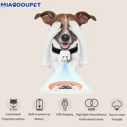 MIAODOUPET 3D Projection Light Custom Photo Name Dog Pet Walking Social Light Projection Illustrated Projection Dog Pendant