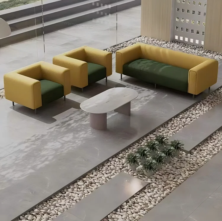Reception Sofa 2025 High Quality Velvet Fabric Office Made In China Sofa Sets Office Furniture Leath