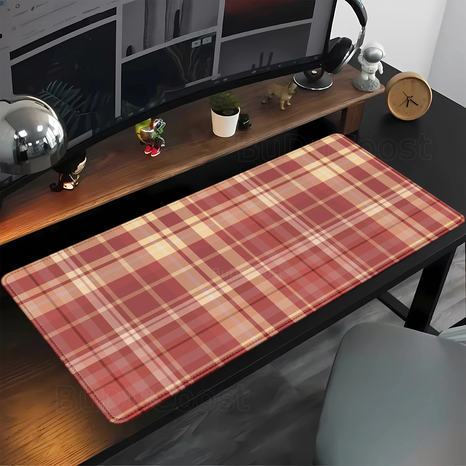 Plaid Pattern Mousepad Desk Pad Gaming Accessories Prime Gaming XXL Keyboard Pad Stitched Pad PC desk