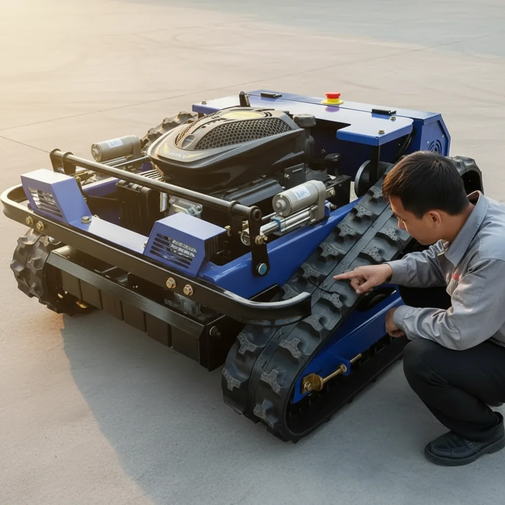 High Efficiency Remote Control Tracked Mower Crawler Type Grass Cutter for Garden Farm