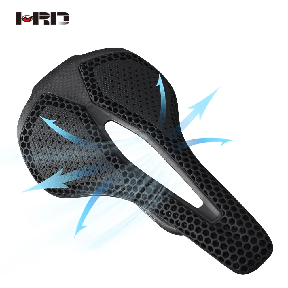 

Bike Parts Black Super Light 150g 3D Printed Cushion Anti Slip Breathable Seat TPU T800 Carbon Fiber Road / MTB Bicycle Saddle