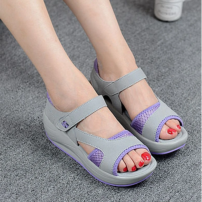 2023 summer Women Shoes Mesh Fish Platform Sandals Women\'s Open Toe Wedge Sandals Ladies Light Casual Shoes