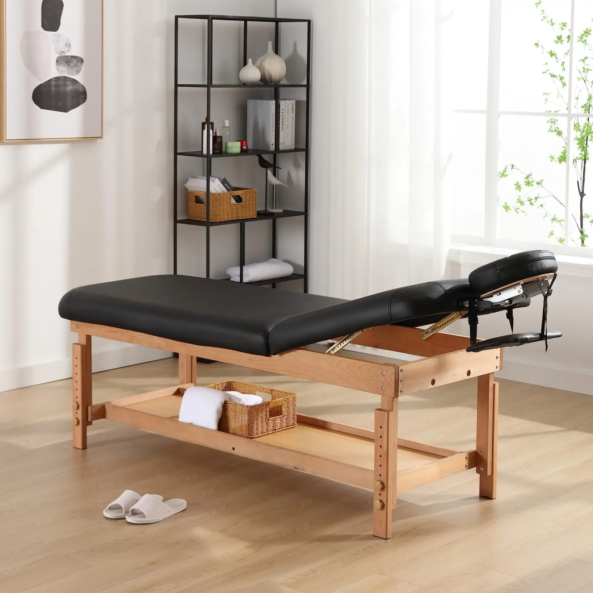 JJMassage Beauty Bed Beech Adjustment Hairdressing Chair Comfortable Hairdressing Chair