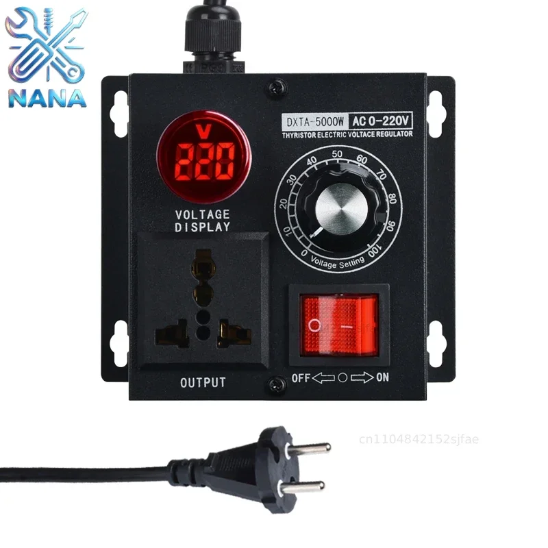 Stepless Voltage Regulator AC110/220V 5000W Compact Variable Voltage Controller Speed Temperature Light Voltage AdjuatableDimmer