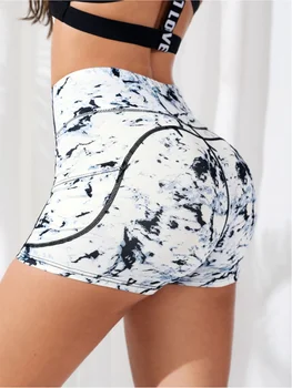 High-Waist Moisture-Wicking Yoga Shorts 2 High-Waist Fitness Yoga Shorts Women's Sportswear Butt-Lifting High-Elasticity Moisture-Wicking Breathable for Gym Yoga 2