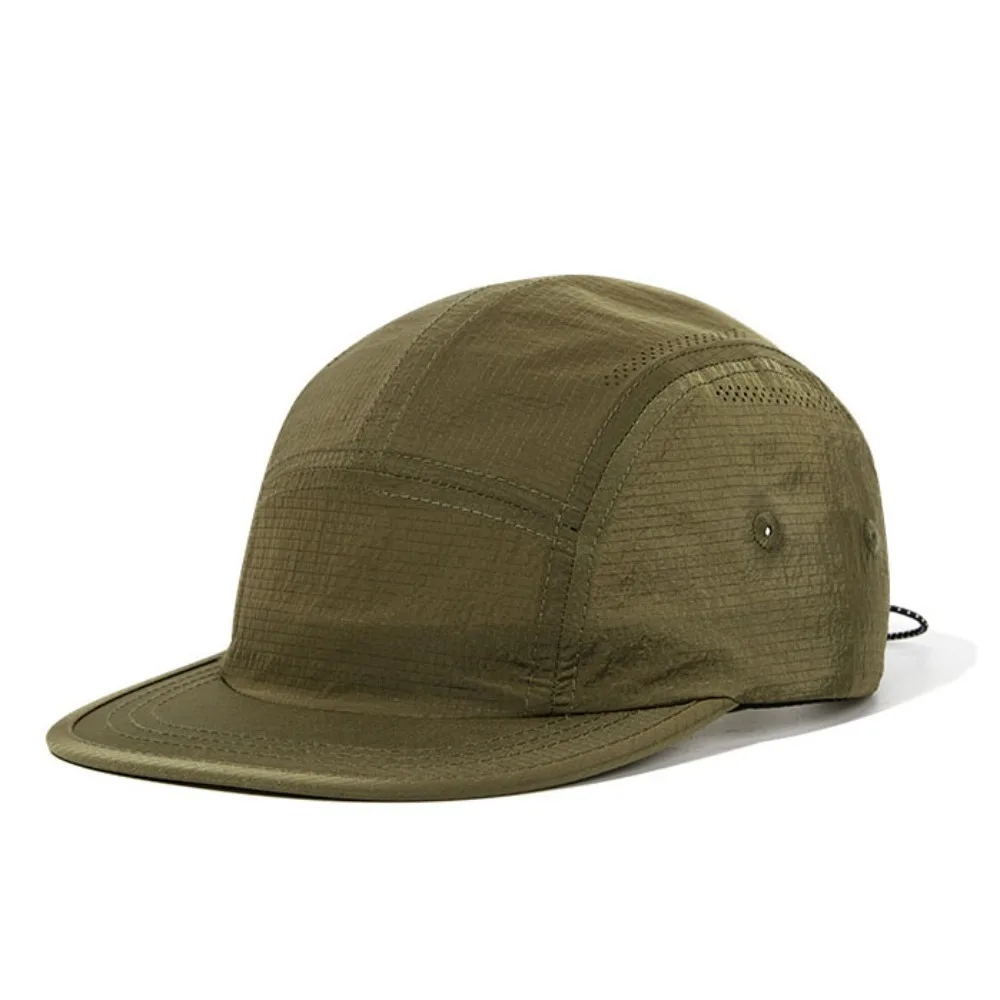 

Japanese Style Flat Brimmed Baseball Cap Adjustable Soft Top Quick Drying Cap Solid Color Breathable Hip-hop Hat Unisex