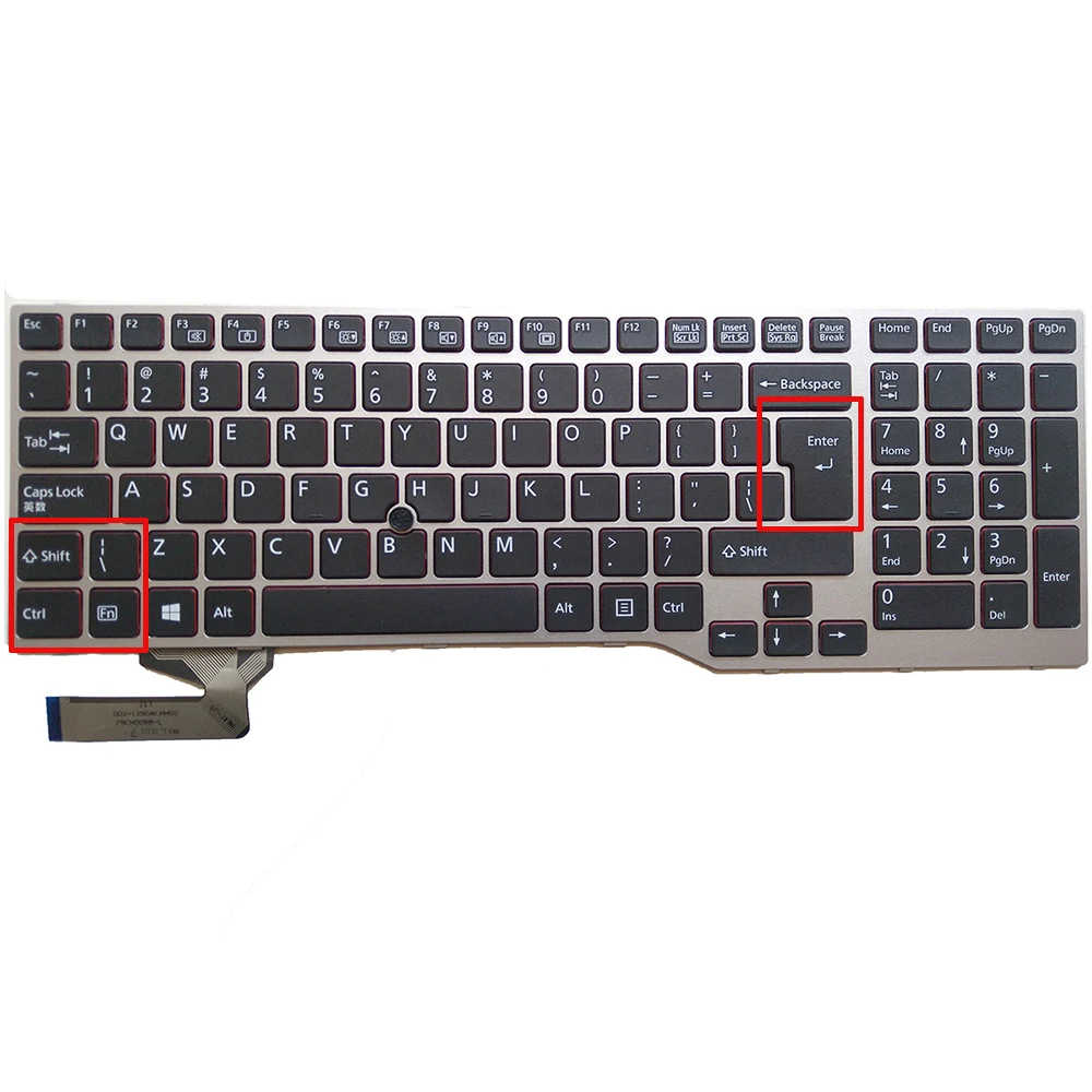 UI US-International Laptop Keyboard For Fujistu CELSIUS H730 H760 H770 Series With Frame US Layout Black  Frame