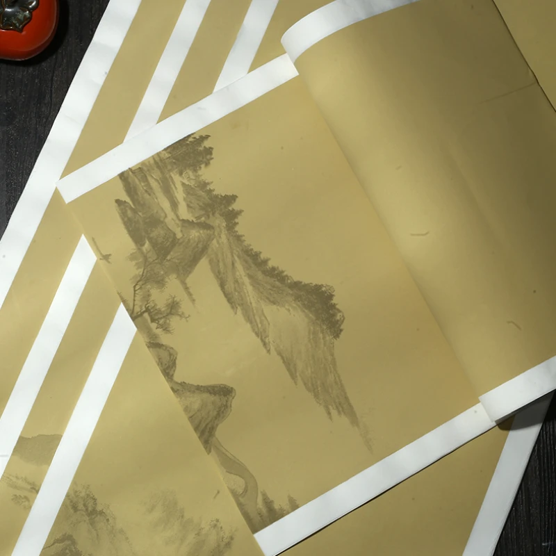 Batik Half Ripe Xuan Paper Chinese Calligraphy Brush Pen Works Rice Paper Writing Painting Papier Retro Landscape Pattern Papier
