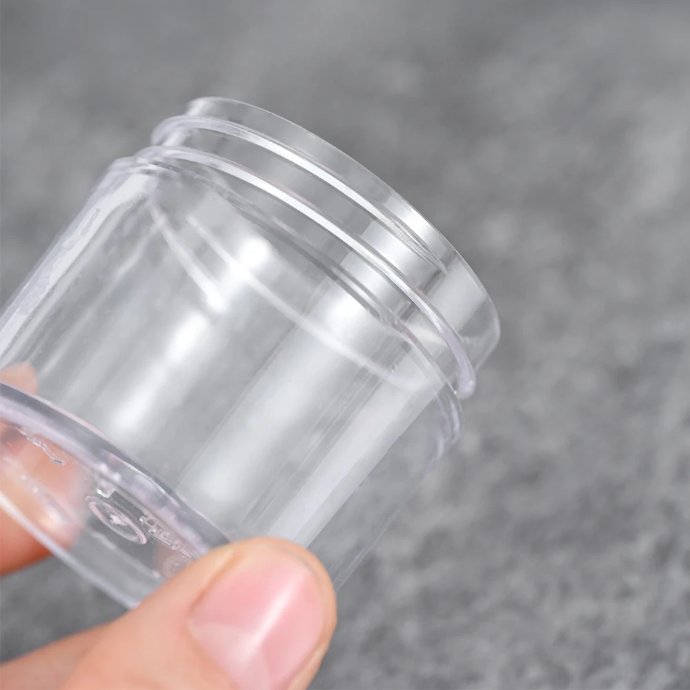 8 szt. Puste pojemniki do przechowywania ze złotą pokrywką na kosmetyki, puder do paznokci, żywność, butelki podróżne, przezroczyste plastikowe słoiki, próbki kremów do twarzy