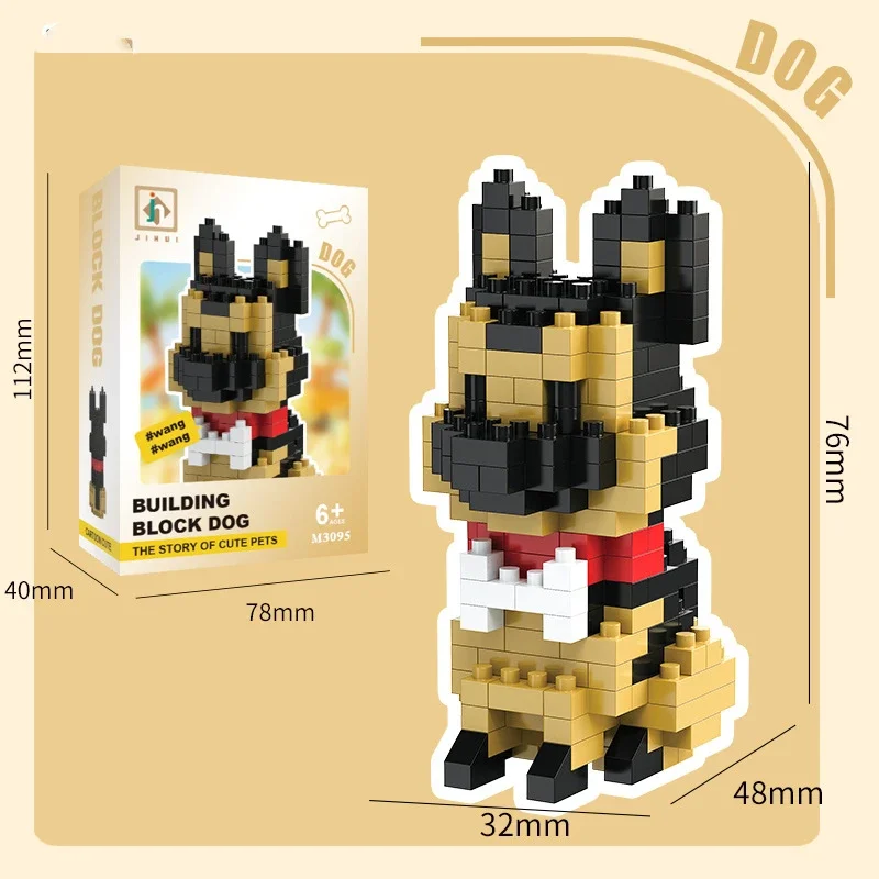 مكعبات بناء رائعة على شكل قطة هاسكي تيدي - لعبة تعليمية STEM للأطفال، نموذج تجميع إبداعي، لغز جسيمات صغيرة #5