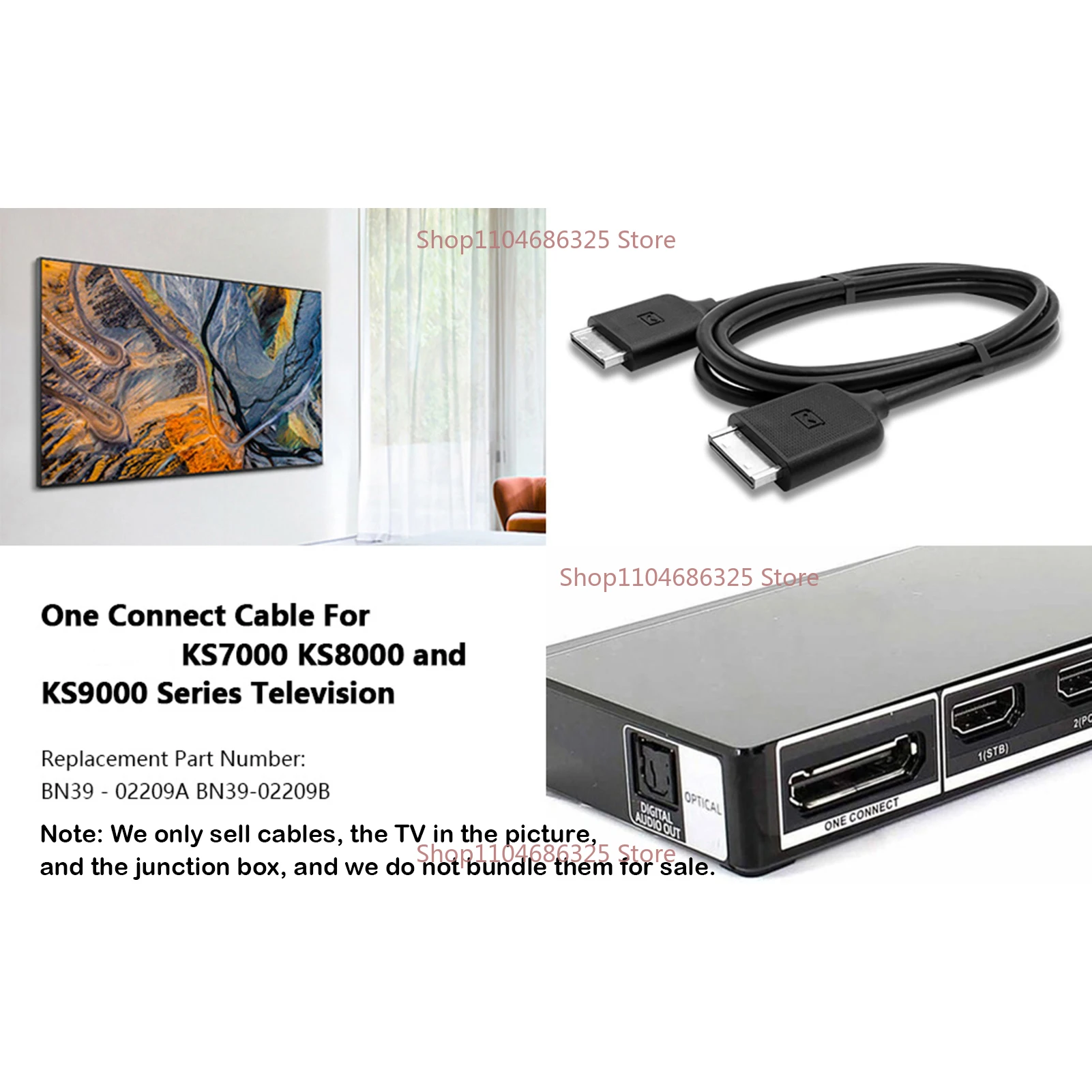 

Brand New 2M/6.5Ft One Connect Cable BN39-02209A BN39-02209B for TV UN49KS8000FXZA UN49KS8000FXZC UN49KS8500FXZA UN49KS8500FXZC