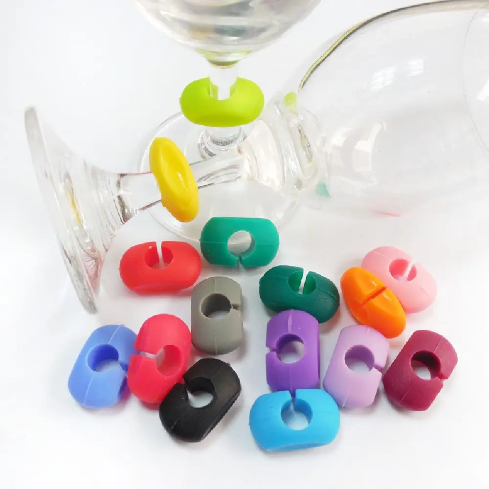 Bar Tag Signs Drinking Glass Identification Creative Charm Red Wine Glass Marker Silicone